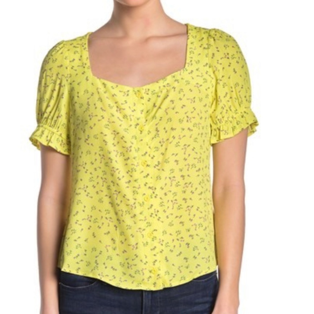 2/$20 Elodie square neck button front top NWT  XS